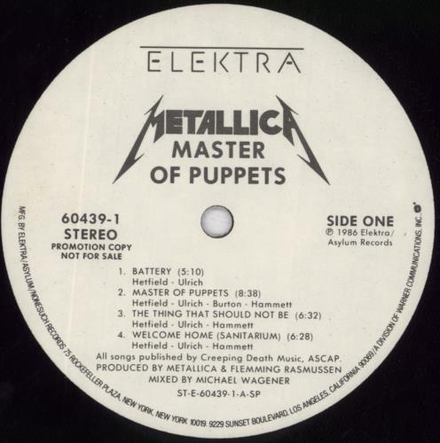 llica Master of Puppets 86年LPレコードUK盤 Metallica / Master Of Puppets 1986 UK Picture Disc LP Music For